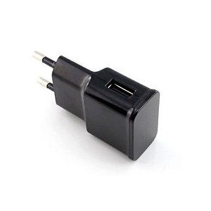 Carregador de Parede Universal 1 Saída USB 1A Bivolt Preto