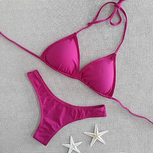 Biquíni Cortininha Asa Delta - Fucsia