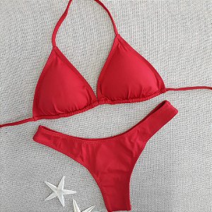 Biquíni Cortininha Asa Delta - Vermelho