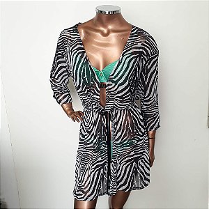 Saída Curta Meia Manga - Estampa zebra