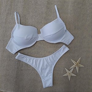 Biquíni Aro Meia Taça Asa delta -Branco