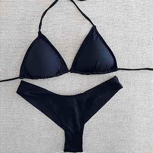 Biquíni Cortininha Fio Duplo - Preto