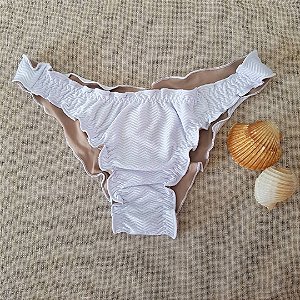 Calcinha de Biquíni Ripple com Empina Bumbum - Branco - GG