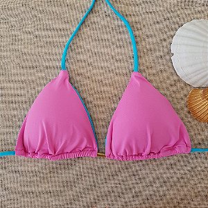 Top Biquíni Cortininha - Rosa Chiclete - P