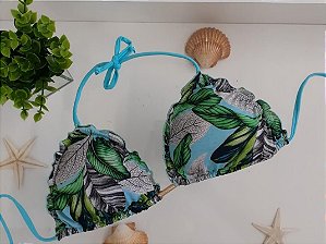 Top Biquíni Ripple Frufru com Bojo Removível - Estampado - M