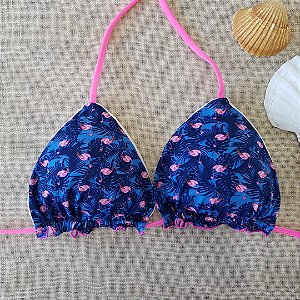 Top de Biquíni Cortininha com Bojo Removível - Flamingo