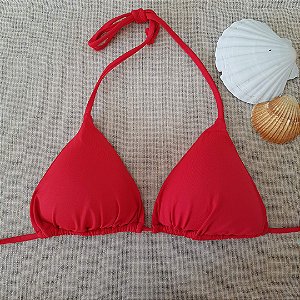 Top Biquíni Cortininha com Bojo Removível - Vermelho