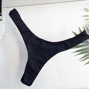 Calcinha de Biquíni Asa Delta Elastico Embutido - Preto