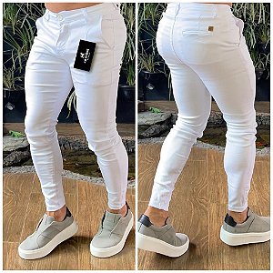 Calça Alfaiataria Skinny Cós Italiano: Branca