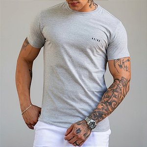 Camiseta Básica Premium Cinza Mescla