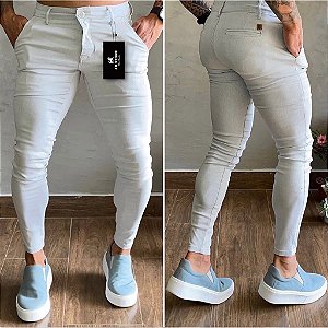 Calça Alfaiataria Skinny Cós Italiano: Gelo