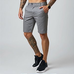 Bermuda Alfaiataria Cós Italiano Cinza