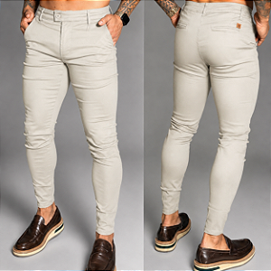 Calça Alfaiataria Skinny Cós Italiano: Areia