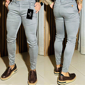 Calça Alfaiataria Skinny Cós Italiano: Cinza