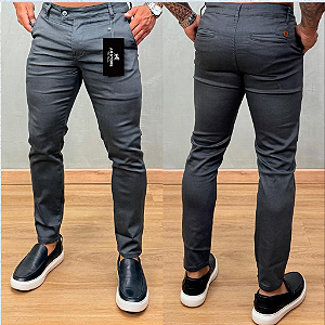 Calça Alfaiataria Slim Cós Italiano: Cinza Titanium