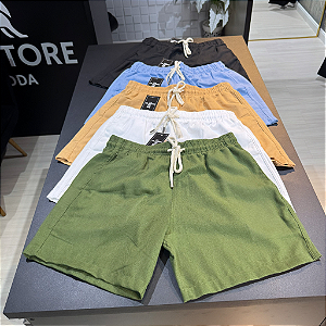 Short Linho Verde Militar