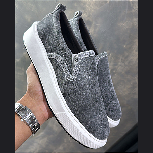 Slip On Supreme Cinza Camurça