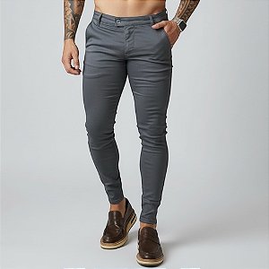 Calça Alfaiataria Skinny Cós Italiano: Titanio