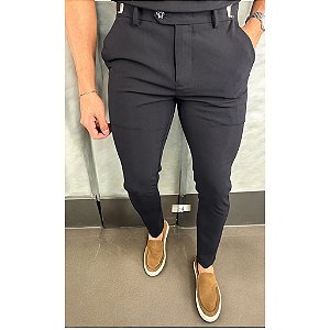 Calça Alfaiataria Skinny Black Com Regulagem Lateral