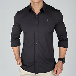 Camisa Slim Fit Black Ultra Elástica