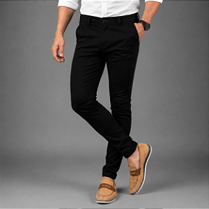 Calça Alfaiataria Preta Zip-Off