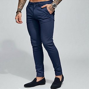 Calça Alfaiataria Azul Marinho Zip-Off