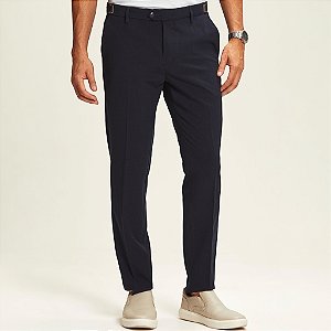 Calça Alfaiataria Atenas Slim Preta Com Regulagem Lateral