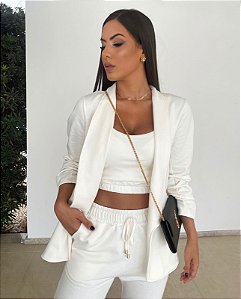 CONJUNTO CHLOE BLAZER E CALÇA OFF WHITE