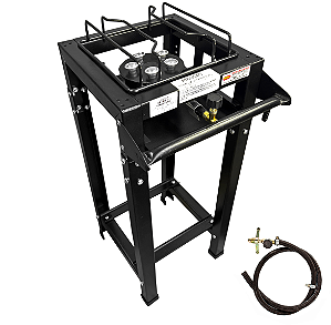 Fogão Semi Industrial Preto Junior Alta Pressão 1 Boca Com Mangueira