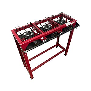 Fogão Semi-Industrial Alta Pressão 3 Bocas Jr com Mangueira