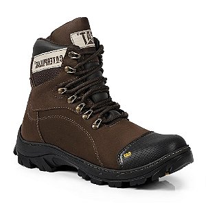 Coturno Masculino Bota Caterpillar PVC Cano Curto Preto Marrom