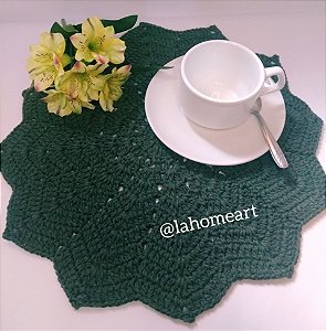 Sousplat de Crochê Verde Musgo - Ripple Star