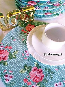 Capa de Sousplat para Base de MDF Floral com geometrico