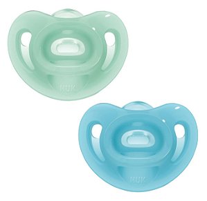 Chupeta Sensitive Embalagem Dupla (0-6M) Azul E Neutra - Nuk