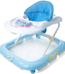 Andador Infantil Musical Piano Interativo Baby Style Azul