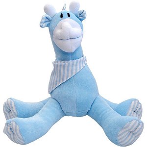 Pelúcia Girafa Baby Azul Bebê Zip Toys