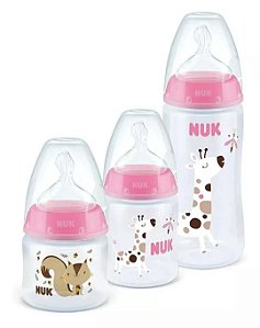 Kit 3 Mamadeiras Starter First Choice Temp Control Nuk Rosa