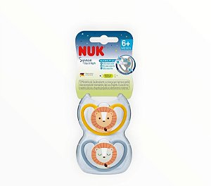 Kit 2 Chupetas Nuk Space Boy 6+ Meses Leãozinho