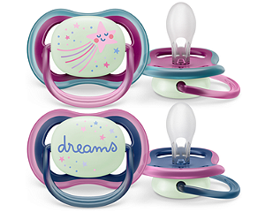 Chupeta Ultra Air Dupla Night Time 6-18 Meses Menina Avent