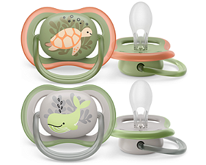 Chupeta Dupla Ultra Air Animais Cinza e Verde 6-18M Avent