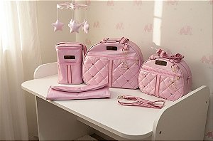 Kit Bolsa Maternidade Lud Baby 5 Peças Rosa