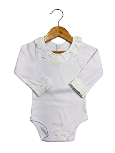 Body Gola Bordada Renda Lese Otolina My Baby