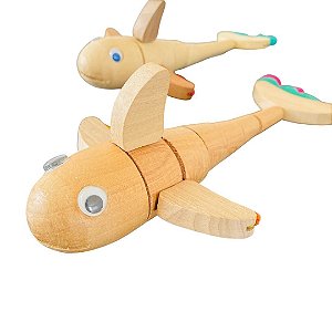 Brinquedo de madeira articulado - Peixe Glub