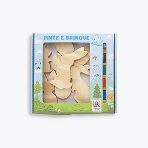 Kit Pintura em Madeira - Coelhos de Páscoa