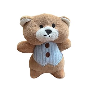 Mini Urso de Camisa Listrada - Bicho de Pano Tecido Antialérgico Zip Toys