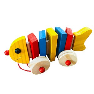 Peixe Articulado Para Puxar - Brinquedo Educativo