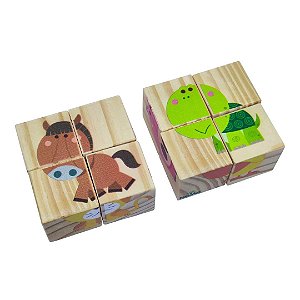 Jogo Quebra – Cabeça Animais e seus Filhotes – Meu Primeiro Quebra-cabeça  com Pinos com 4 peças – ABC Brinquedos - Pikoli Brinquedos Educativos