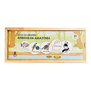 Jogo da memória de Madeira - Animais da Amazônia