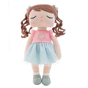 Boneca de Pano Angela Candy School 33cm - Brinquedo Educativo Metoo