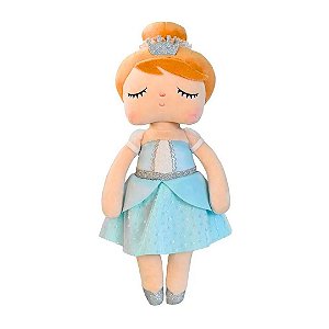 Boneca de Pano Angela Princesa Cisney 33cm - Brinquedo Educativo Metoo